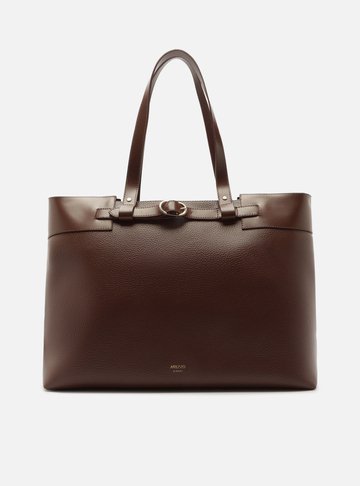 Bolsa Shopping Marrom Grande Tira Afivelada