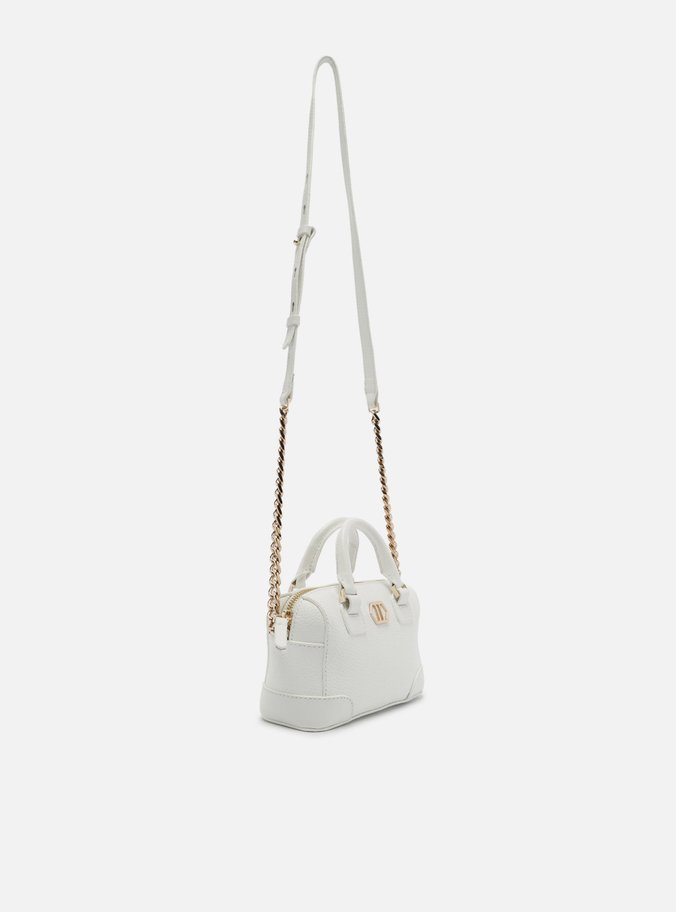 Bolsa Tiracolo Branca Couro Pequena Estruturada