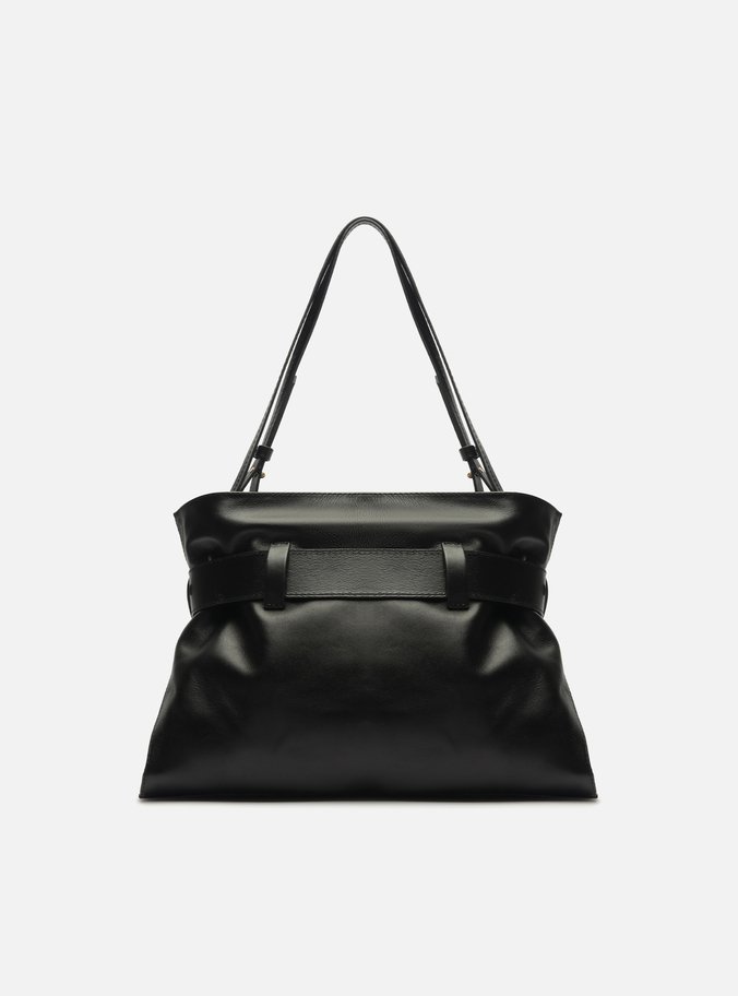 Bolsa Tiracolo Preta Couro Isa Média