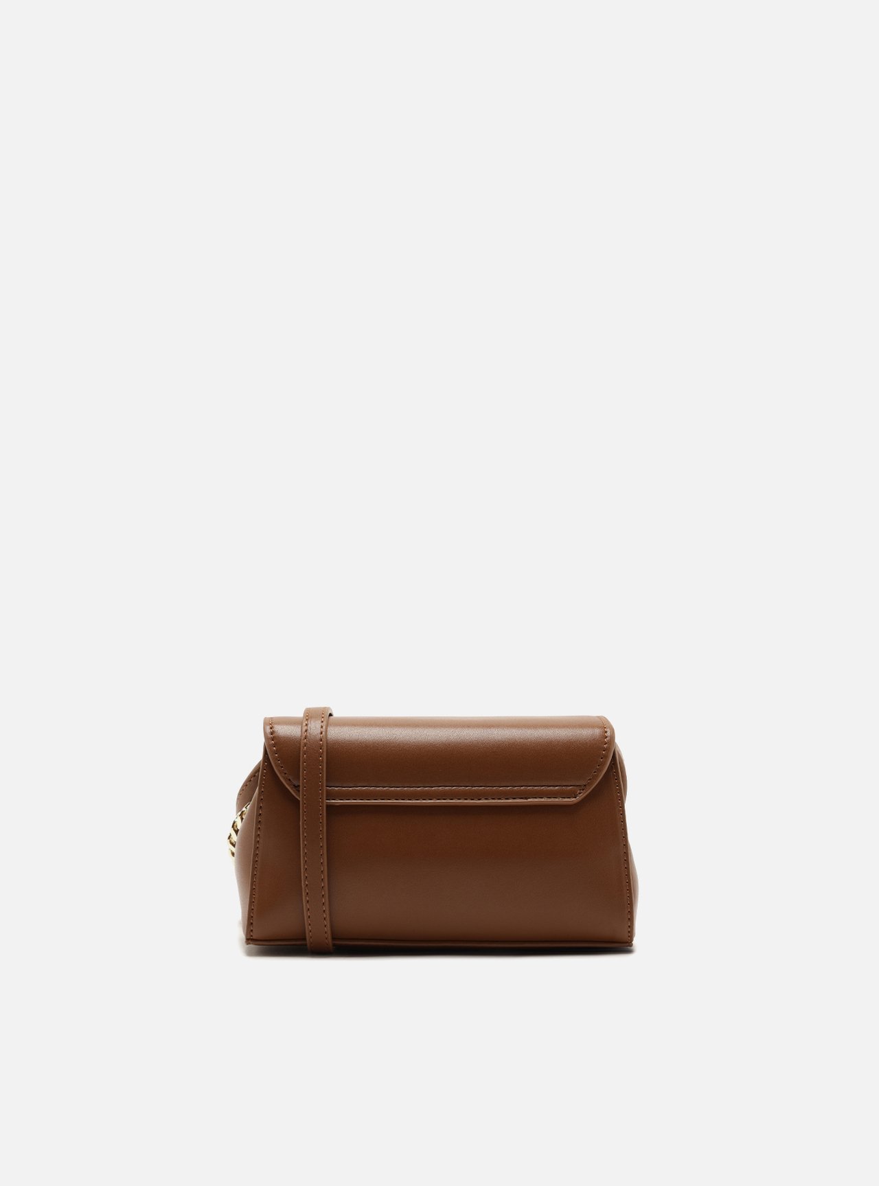 Bolsa Tiracolo Marrom Pequena Corrente Metal — foto 3