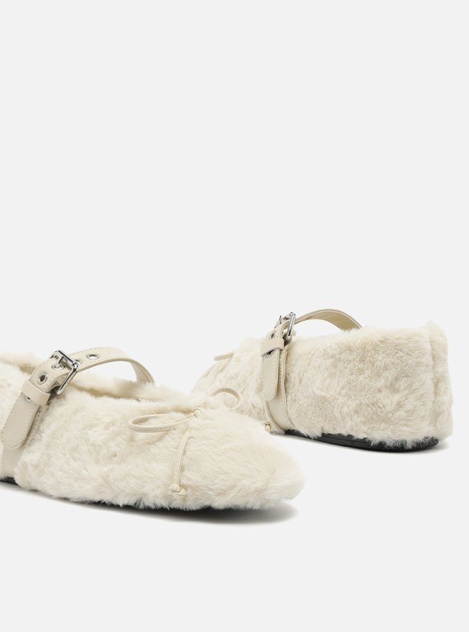 Sapatilha Branca Pelo Sheep Laço