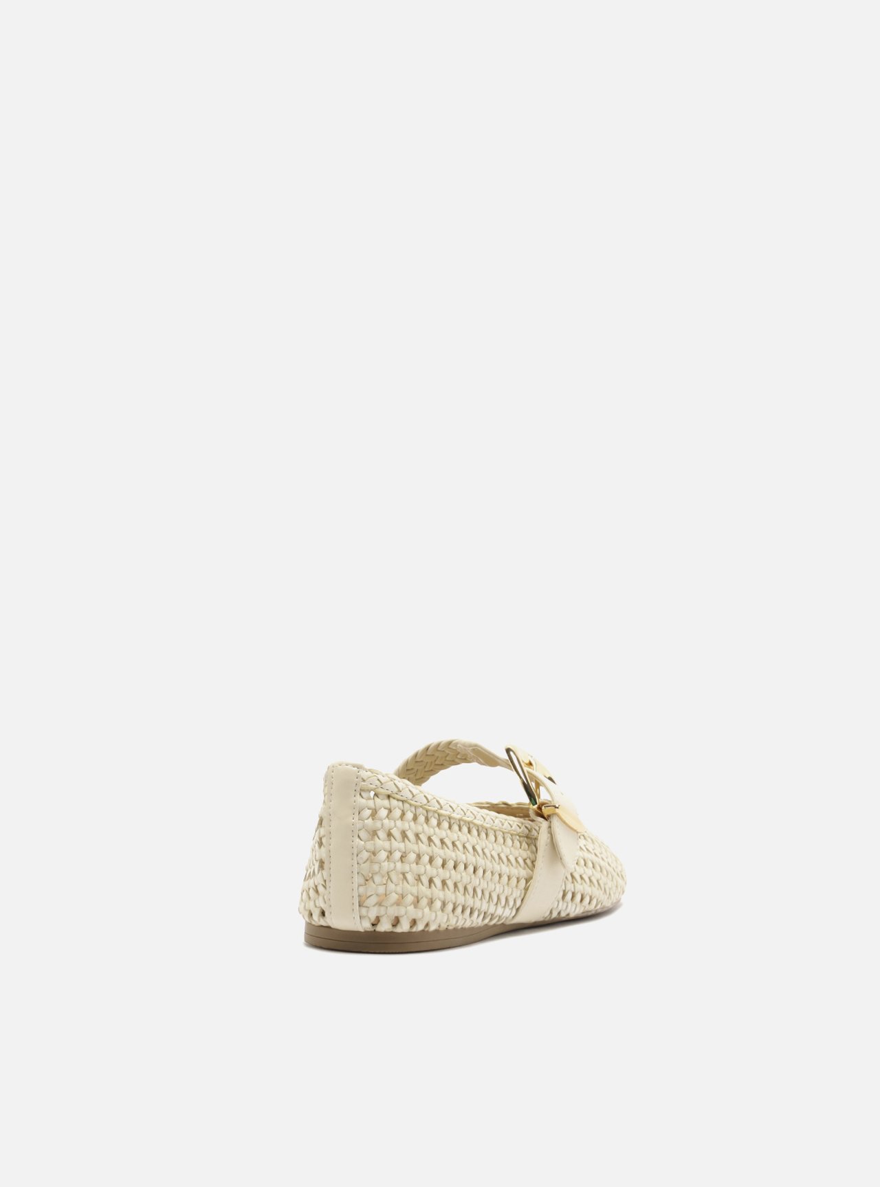 Sapatilha Off-White Tramada Fivela Dourada — foto 3
