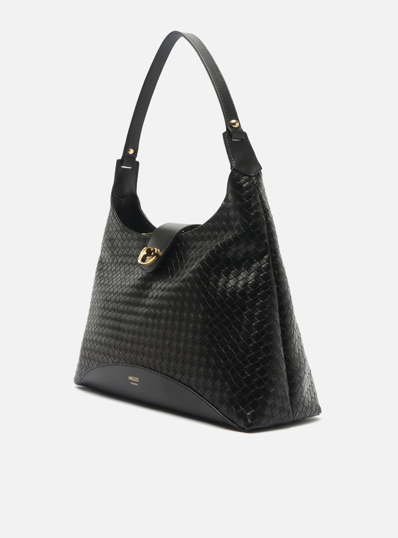 Bolsa Hobo Preta Média Tressê — foto 2