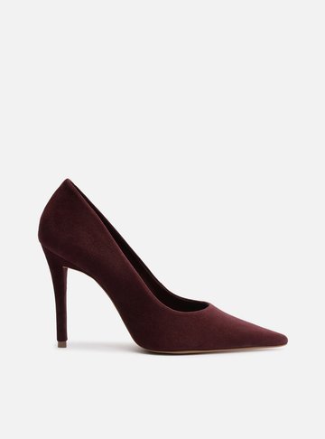 Scarpin Vermelho Camurça Salto Alto Clássico