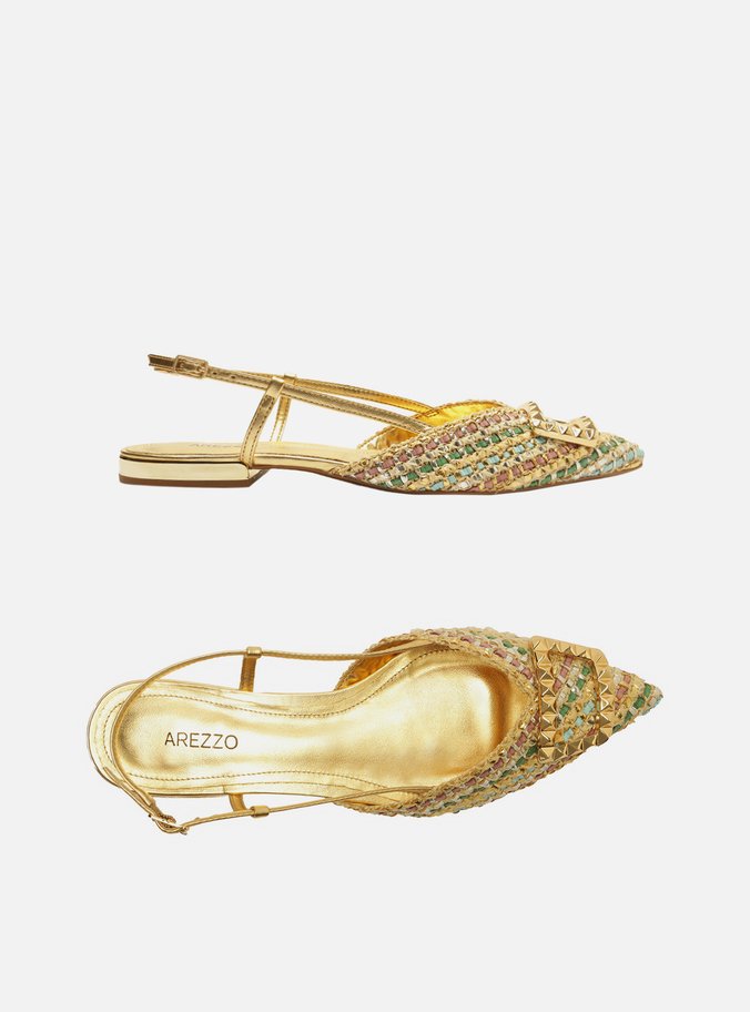 Sapatilha Color Tressê Bico Fino Slingback