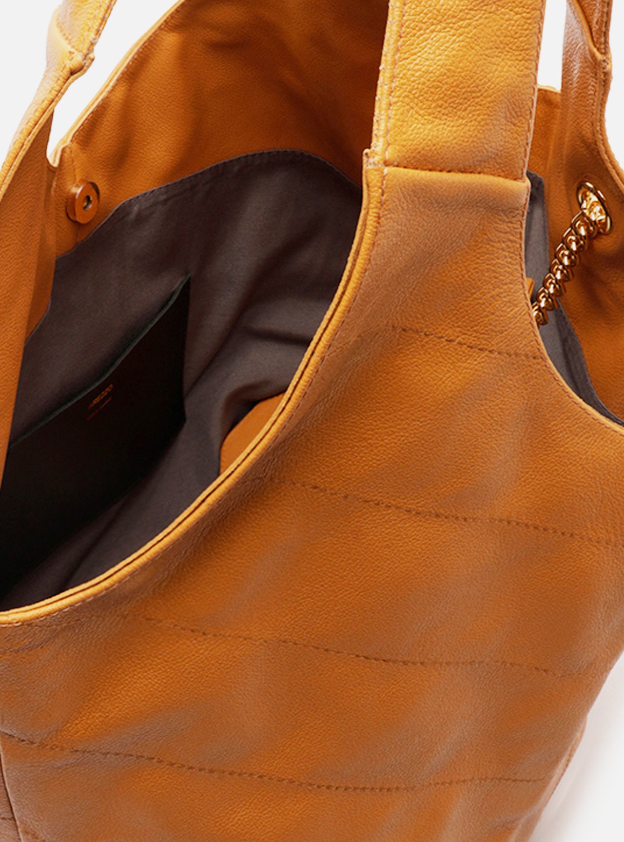 Bolsa Hobo Marrom Couro Grande Franjas — foto 4