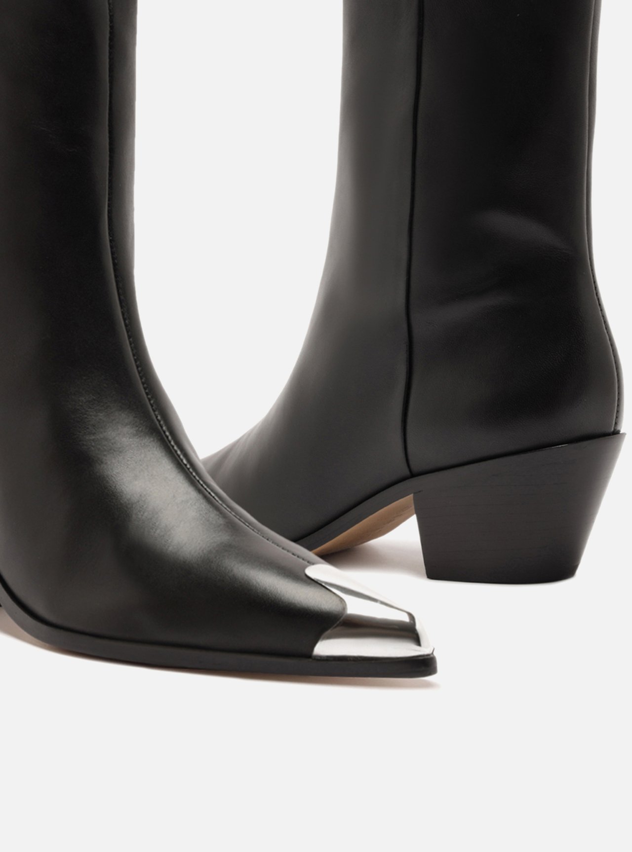 Bota Preta Couro Cano Curto West Cap Toe Metal — foto 4