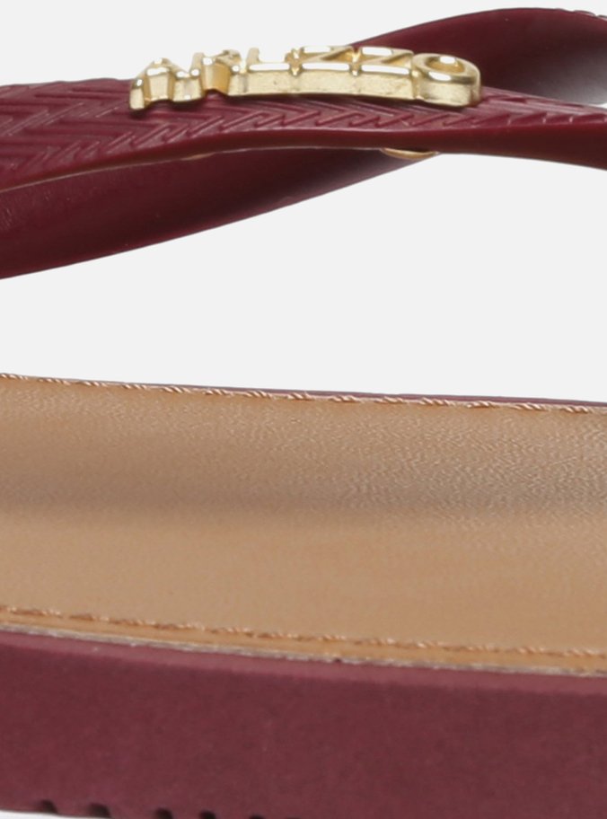 Chinelo de Dedo Vermelho Bico Quadrado Brizza