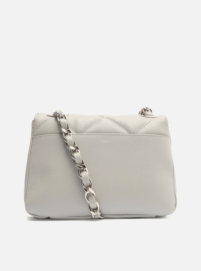 Bolsa Tiracolo Cinza Couro Mizz Pequena Flor