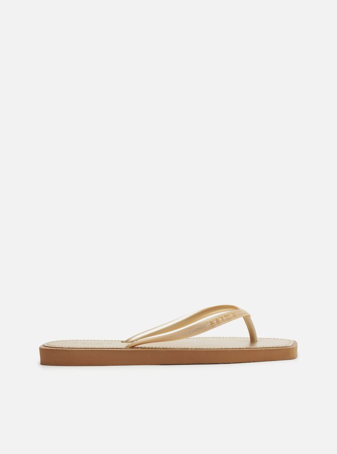 Chinelo Metalizado Bico Quadrado Brizza