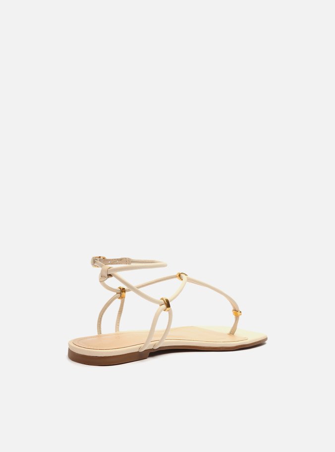 Sandália Rasteira Off-White Tiras Elos