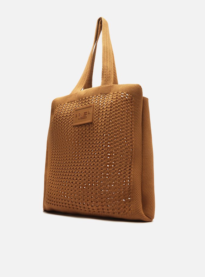 Bolsa Shopping Marrom Crochê Mônaco Grande