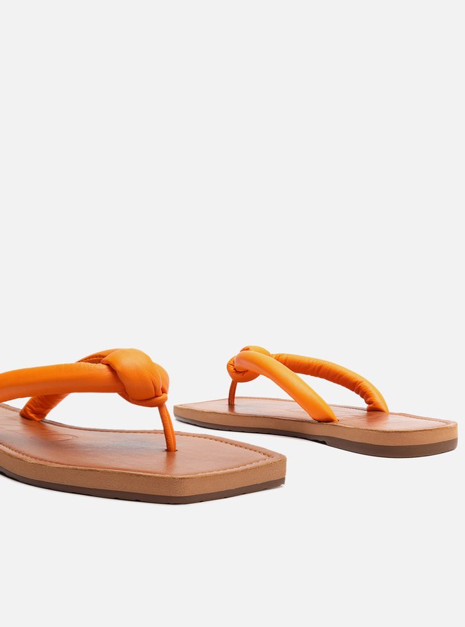 Flip Flop Laranja Tiras Bombadas
