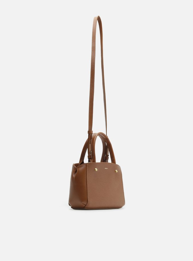 Bolsa Tote Marrom Couro Bella Pequena Cúrcuma