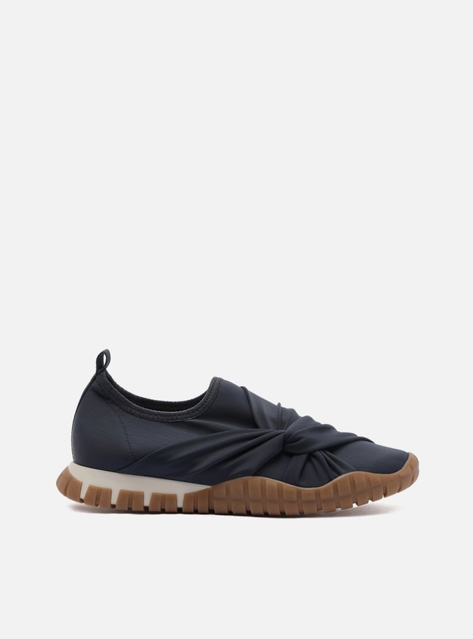 Tênis Slip On Azul Tecido Sola Emborrachada