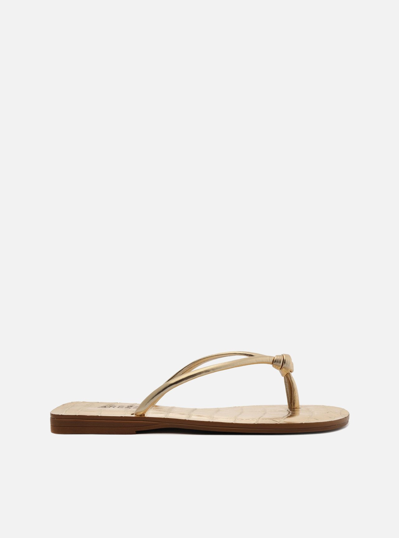 Rasteira Dourado Croco Bico Quadrado — foto 1