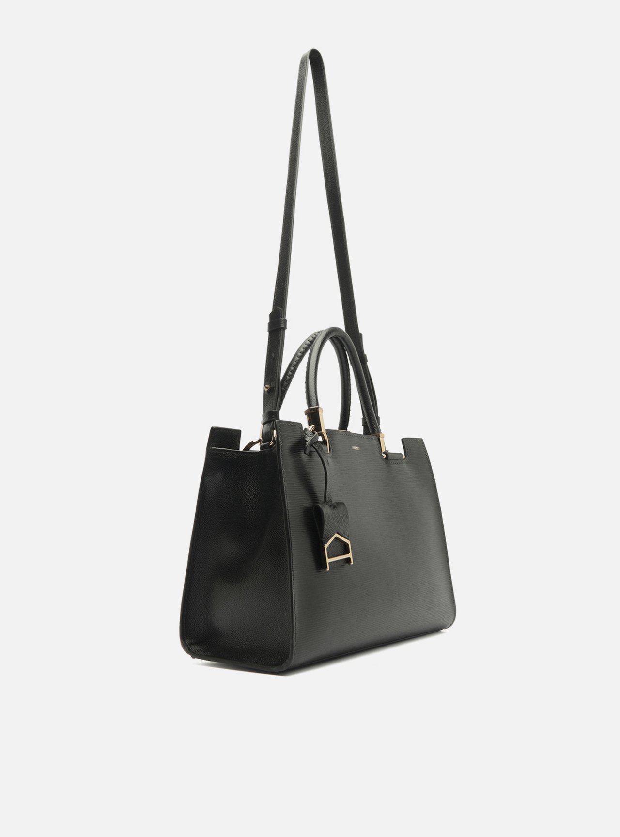 Bolsa Tote Preta Couro Abraccio Grande — foto 5