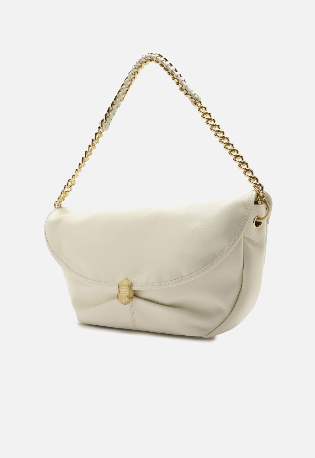 Bolsa Tiracolo Branca Couro Metais — foto 2