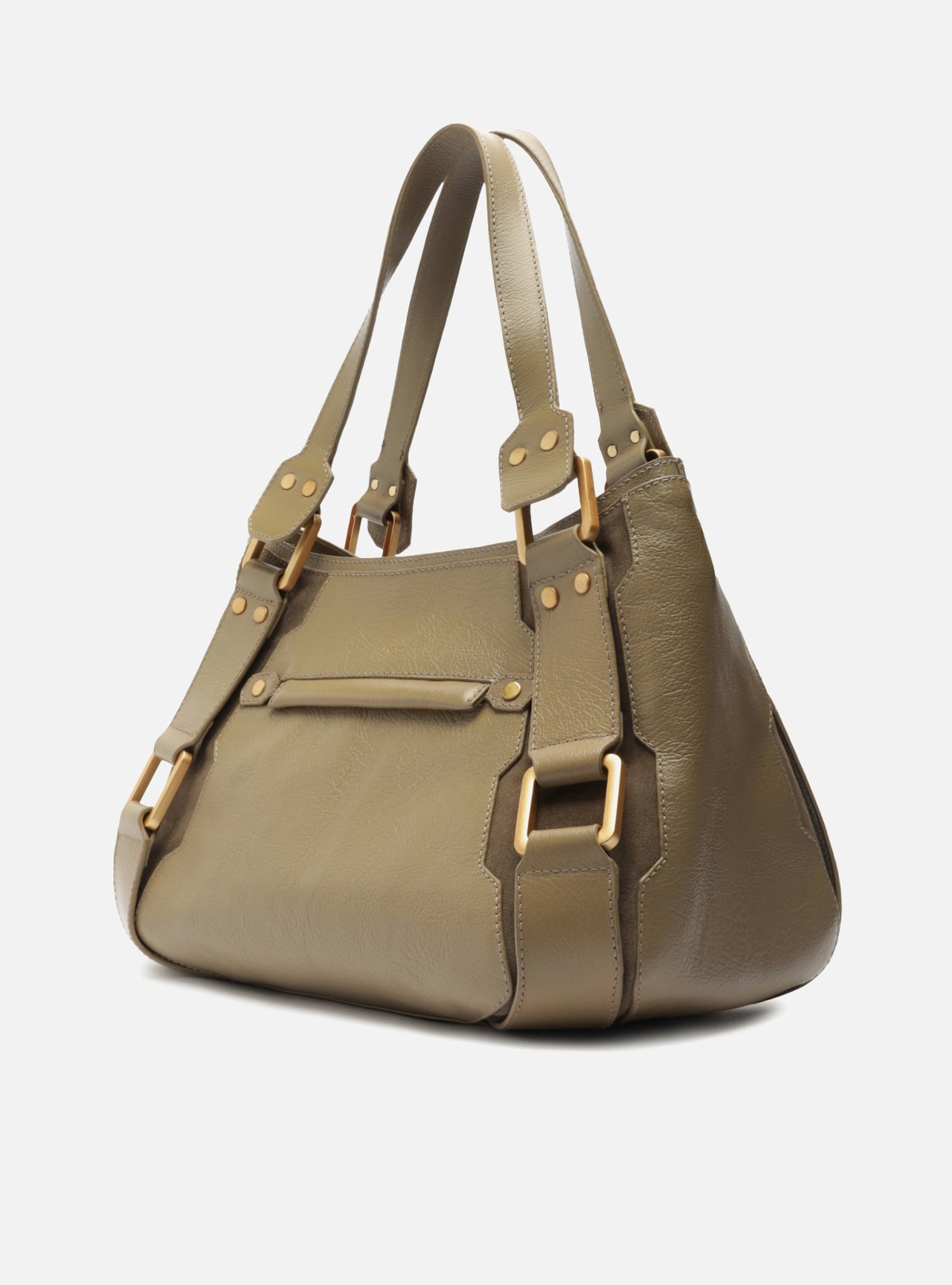 Bolsa Tote Cinza Couro Gretha Grande — foto 2