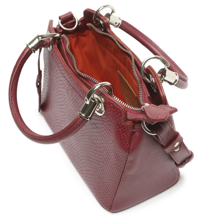 Bolsa Tote Couro Skin Média Bordô
