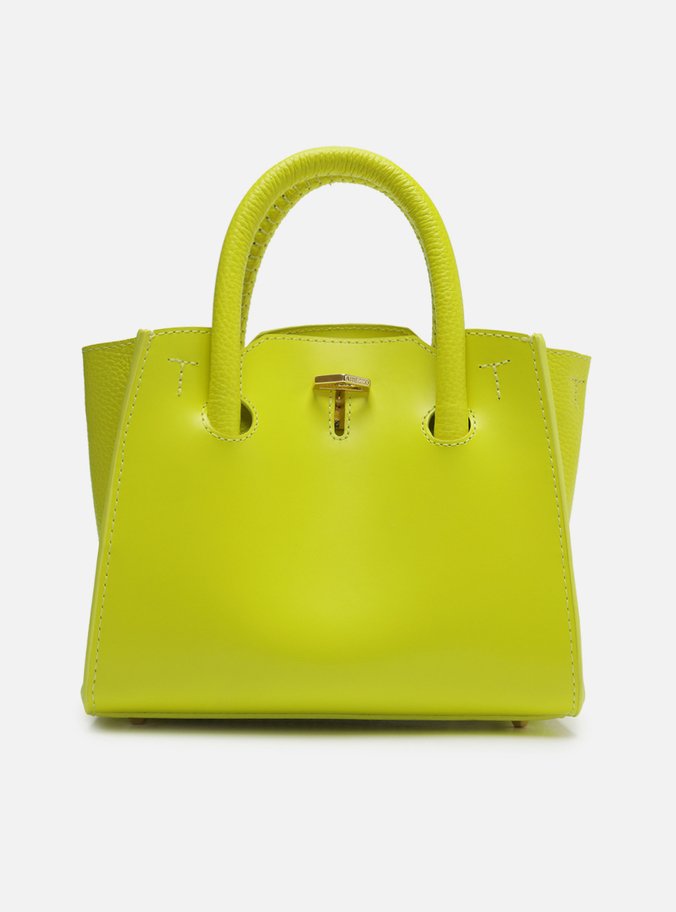 Bolsa Tote Amarela Couro Pequena Olie