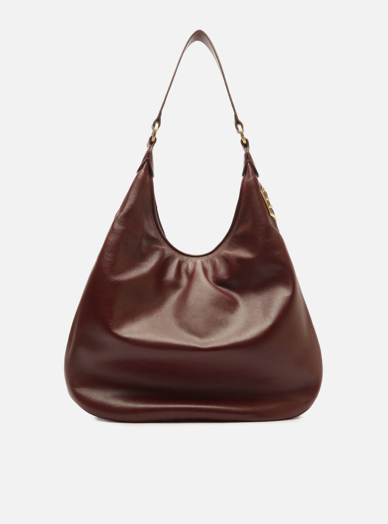 Bolsa Hobo Preta Couro Média Matelassê Metais — foto 3