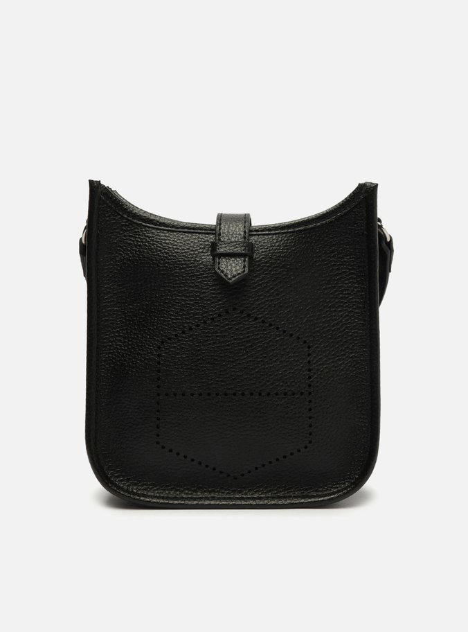 Bolsa Tiracolo Preta Média Logo Perfurado