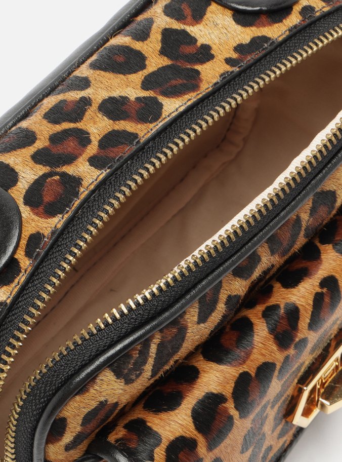 Bolsa Tiracolo Animal Print Pequena Encaixe Metal