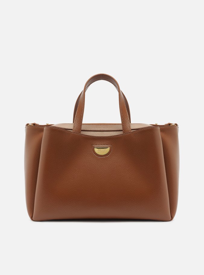 Bolsa Tote Marrom Grande Tag Metal