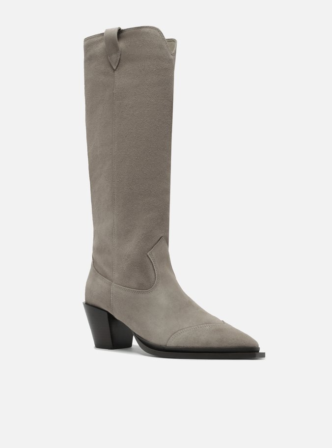 Bota Cinza Acamurçada Cano Longo Western
