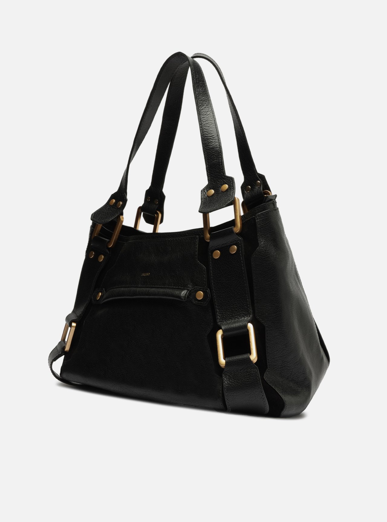 Bolsa Tote Preta Couro Gretha Grande — foto 3