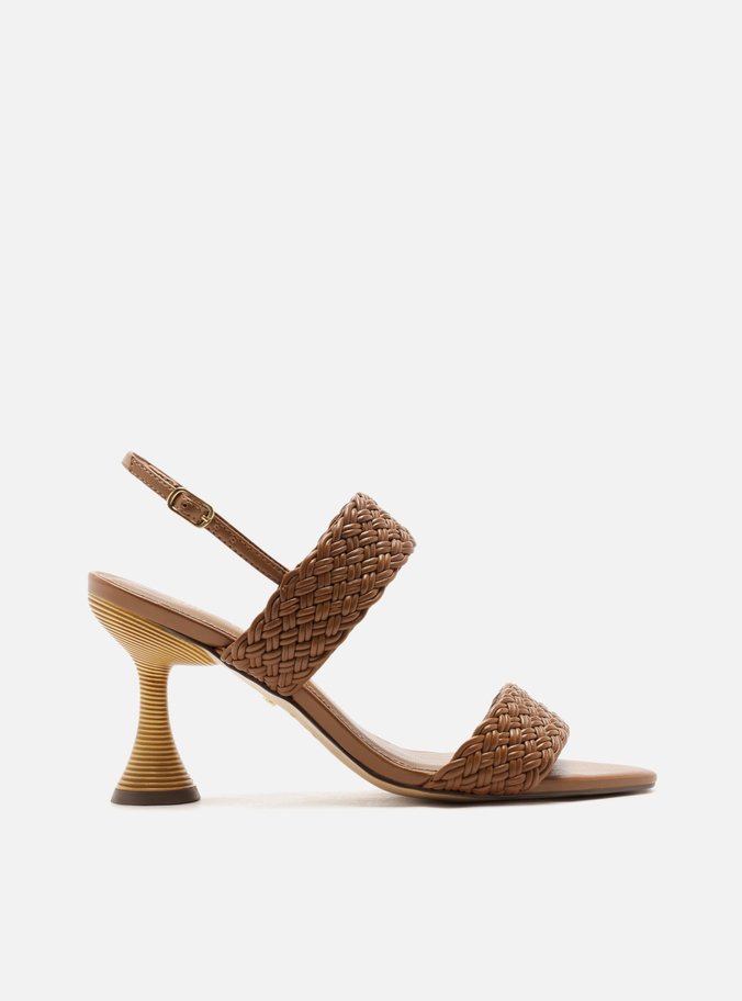 Sandália Marrom Salto Geométrico