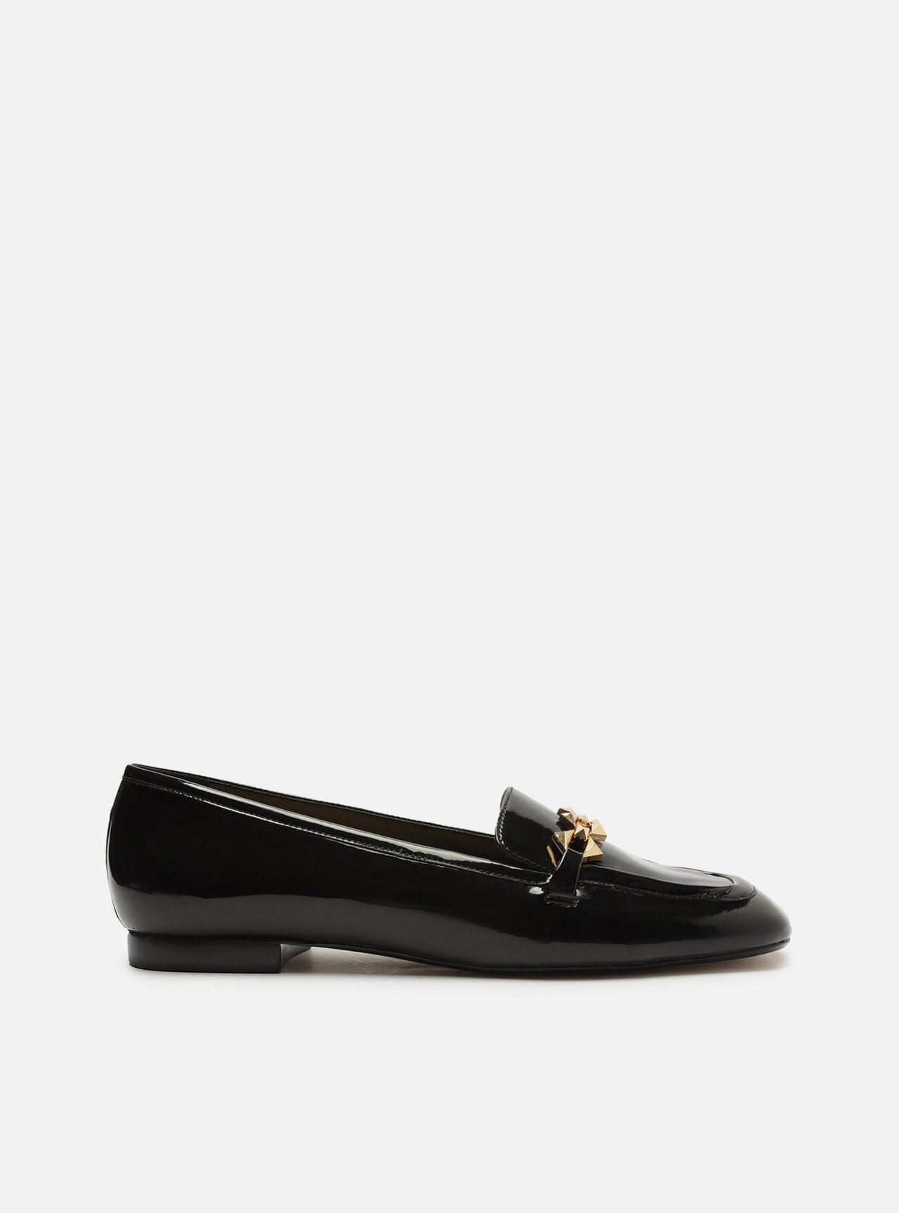 Mocassim Preto Verniz Metal Triângulo — foto 1