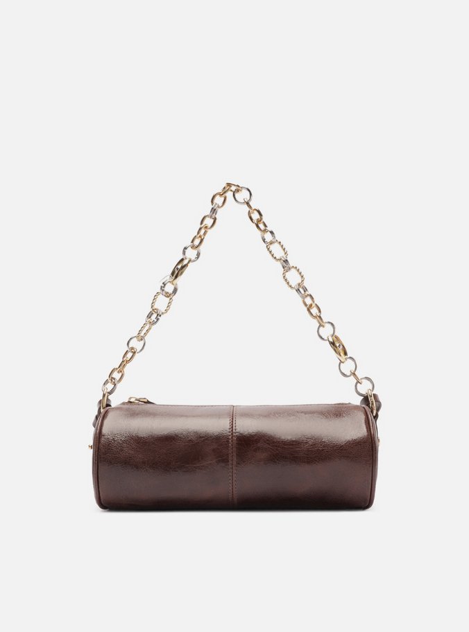 Bolsa Shoulder Marrom Couro Média Corrente Elos