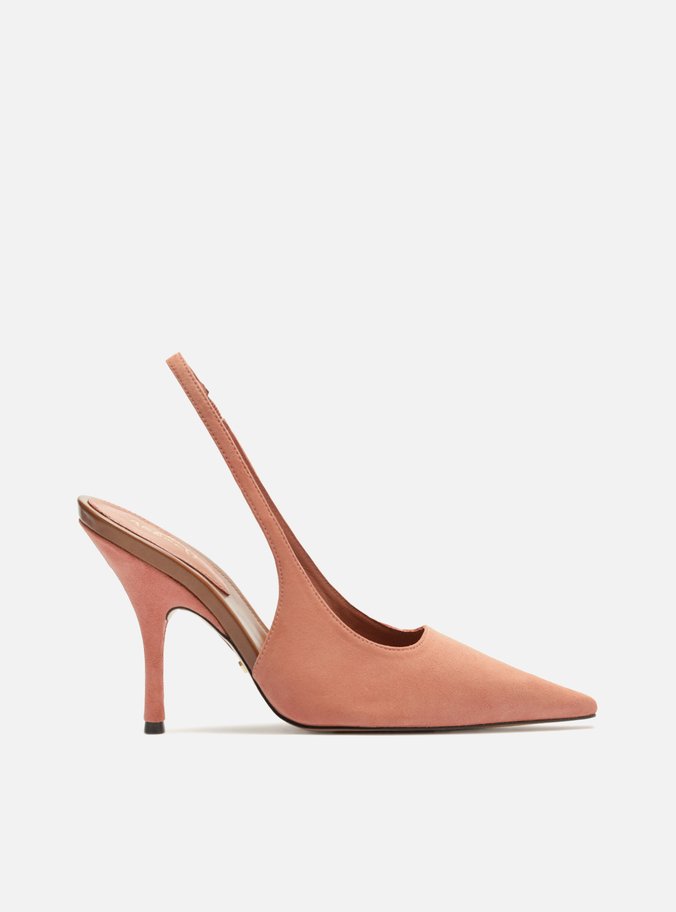 Scarpin Rosa Acamurçado Slingback Salto Alto