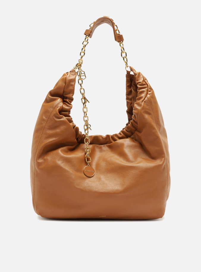 Bolsa Hobo Marrom Couro Olívia Grande