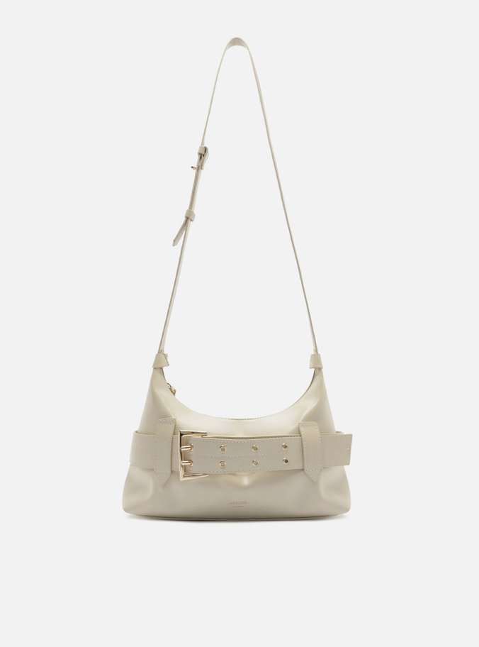 Bolsa Tiracolo Branca Média Tiras Fivela