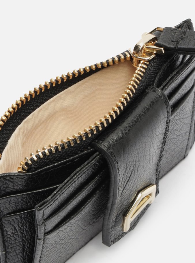 Porta-Cartões Preto Couro Bolso Metal A
