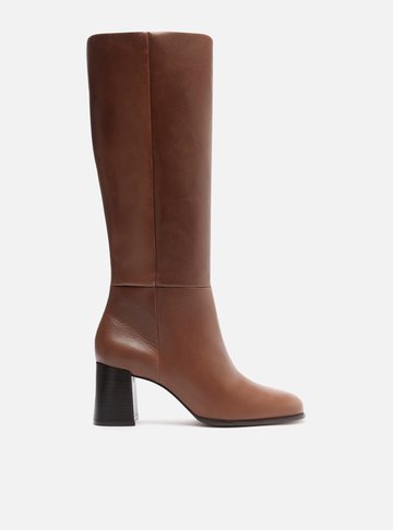 Bota Caramelo Couro Cano Longo Montaria