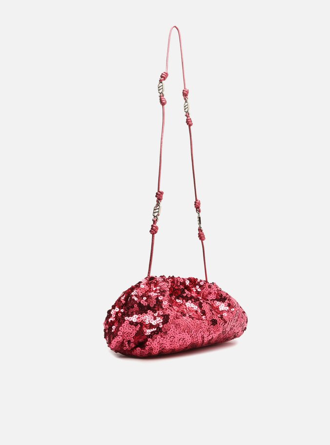 Bolsa Tiracolo Rosa Aria Pequena Paetê