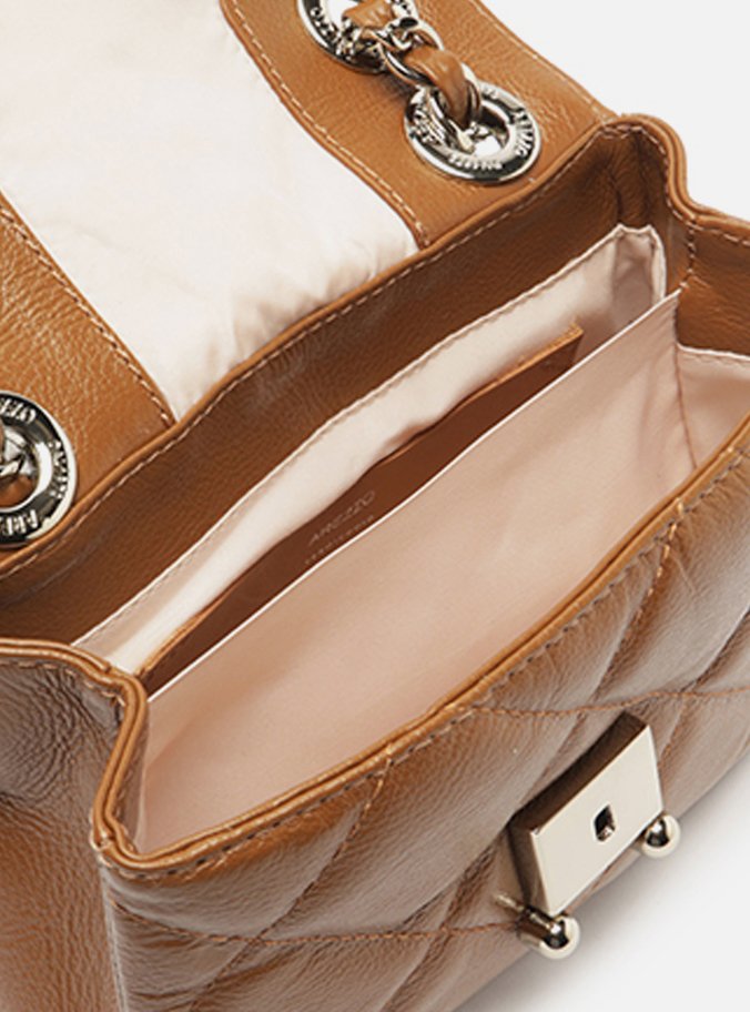 Bolsa Tiracolo Marrom Couro Mizz Pequena