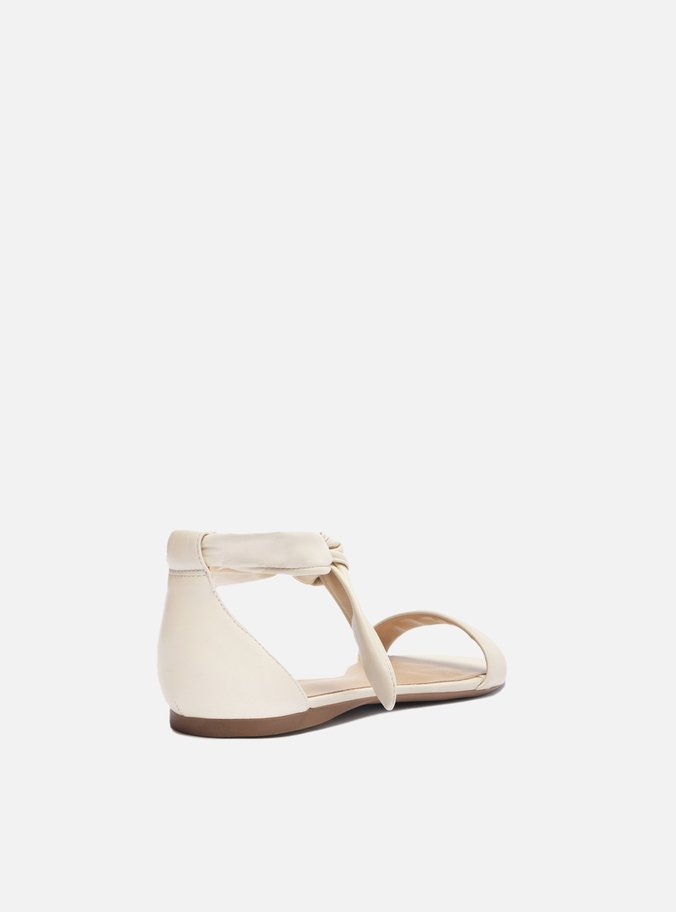 Sandália Rasteira Off-White Couro Isabelli