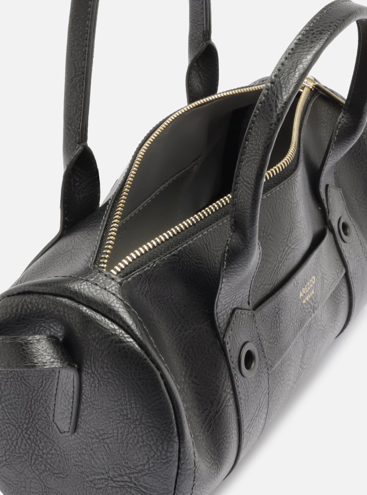 Bolsa Tiracolo Preta Média Metais — foto 4