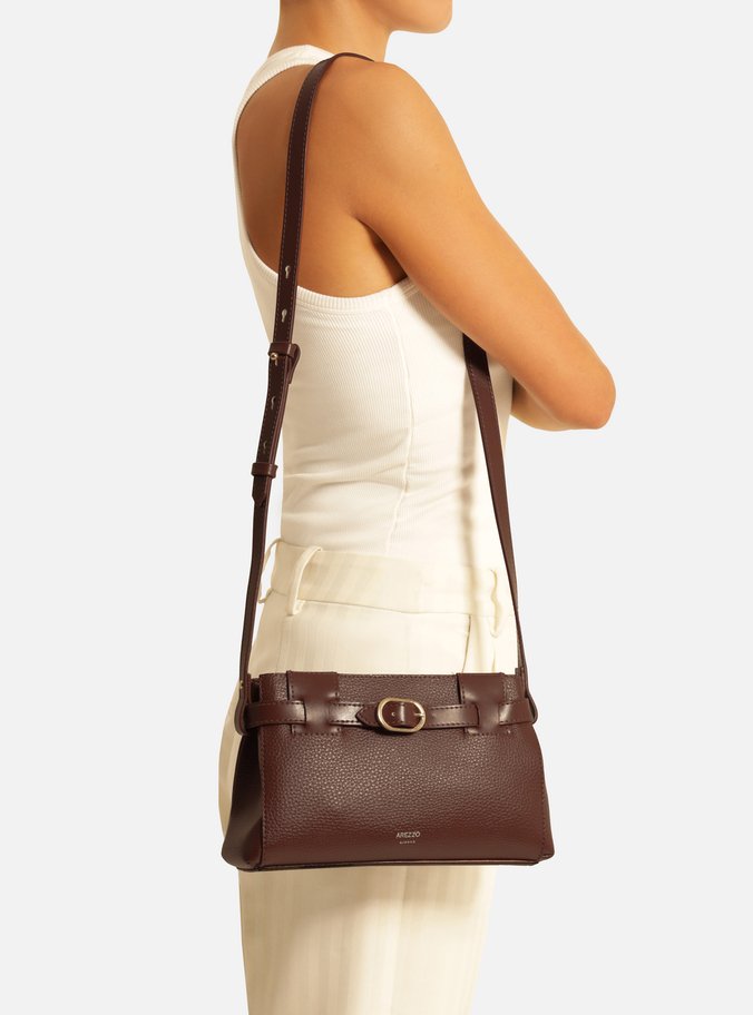Bolsa Tiracolo Marrom Pequena Tira Afivelada
