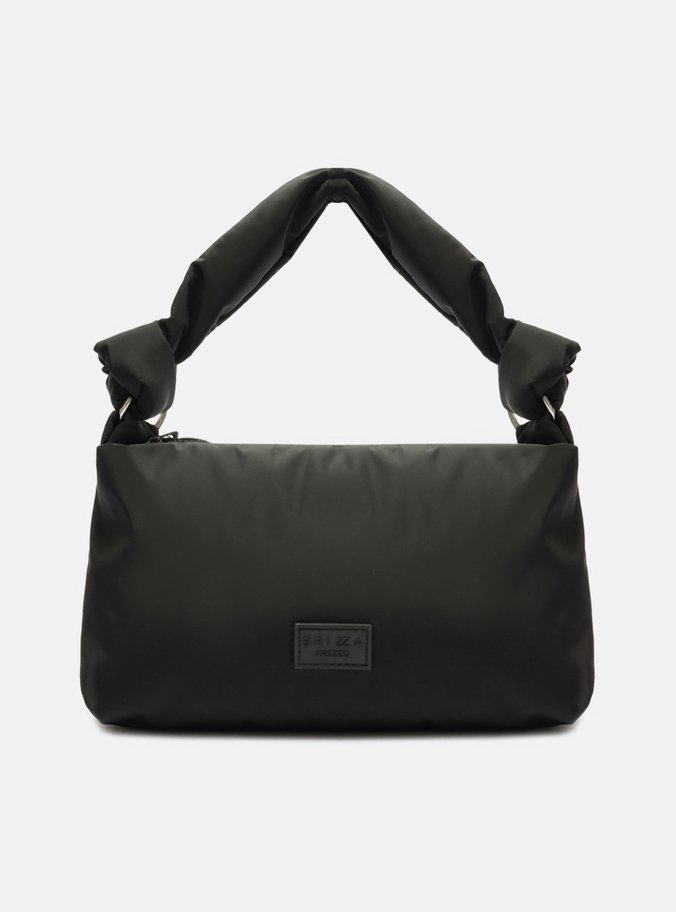 Bolsa Hobo Preta Nylon Bella Pequena