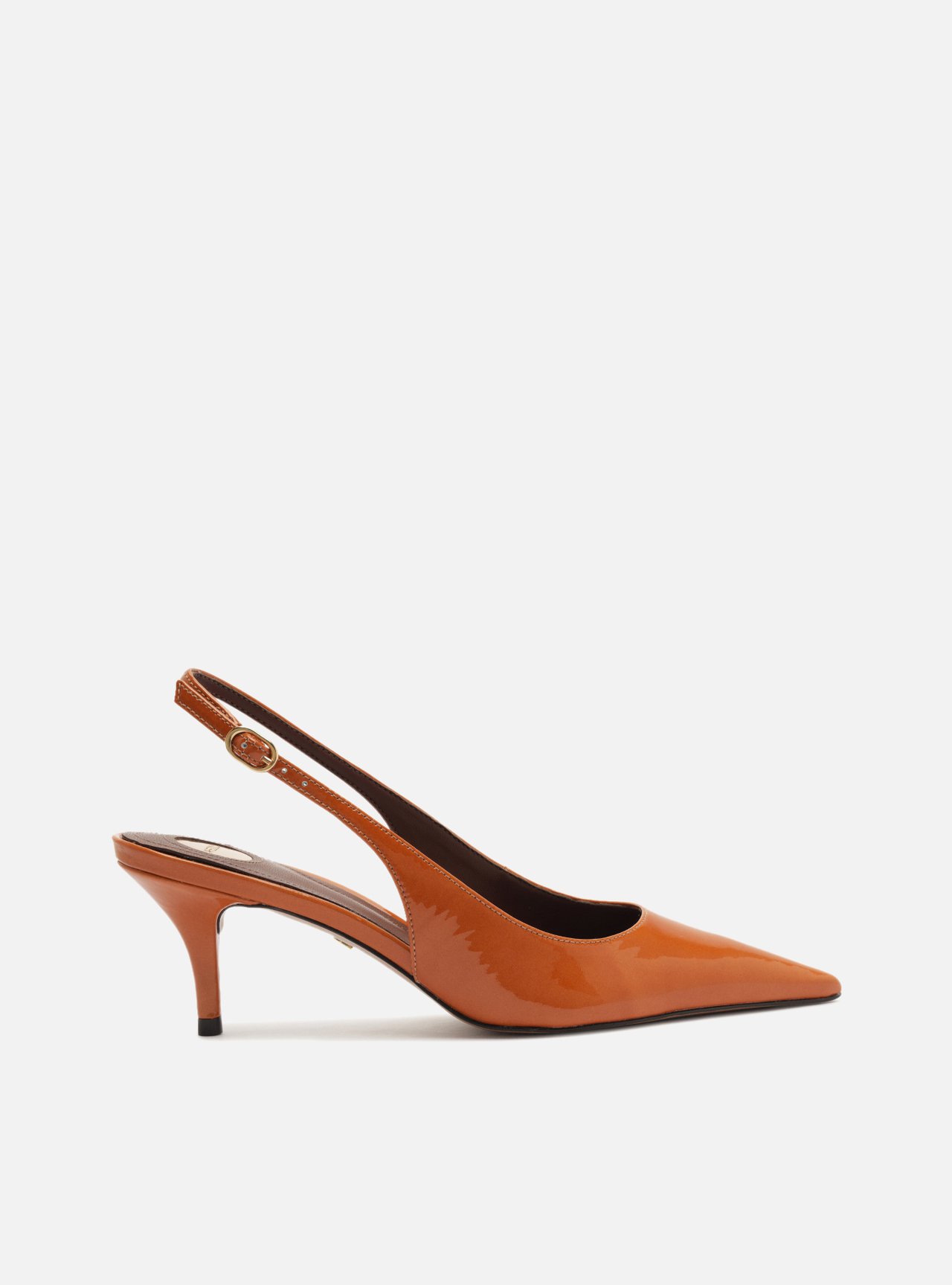 Scarpin Laranja Salto Fino Slingback — foto 2