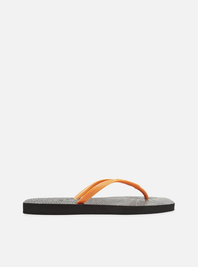 Chinelo de Dedo Jelly Multicolorido Tira Laranja Brizza
