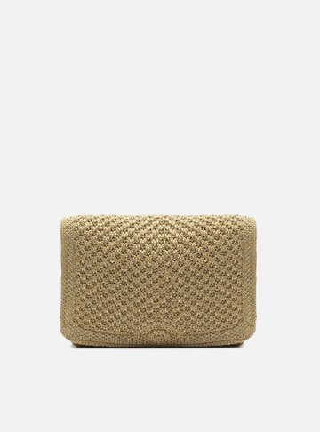 Arezzo — Bolsa Tiracolo Dourada Crochê Média Chloe