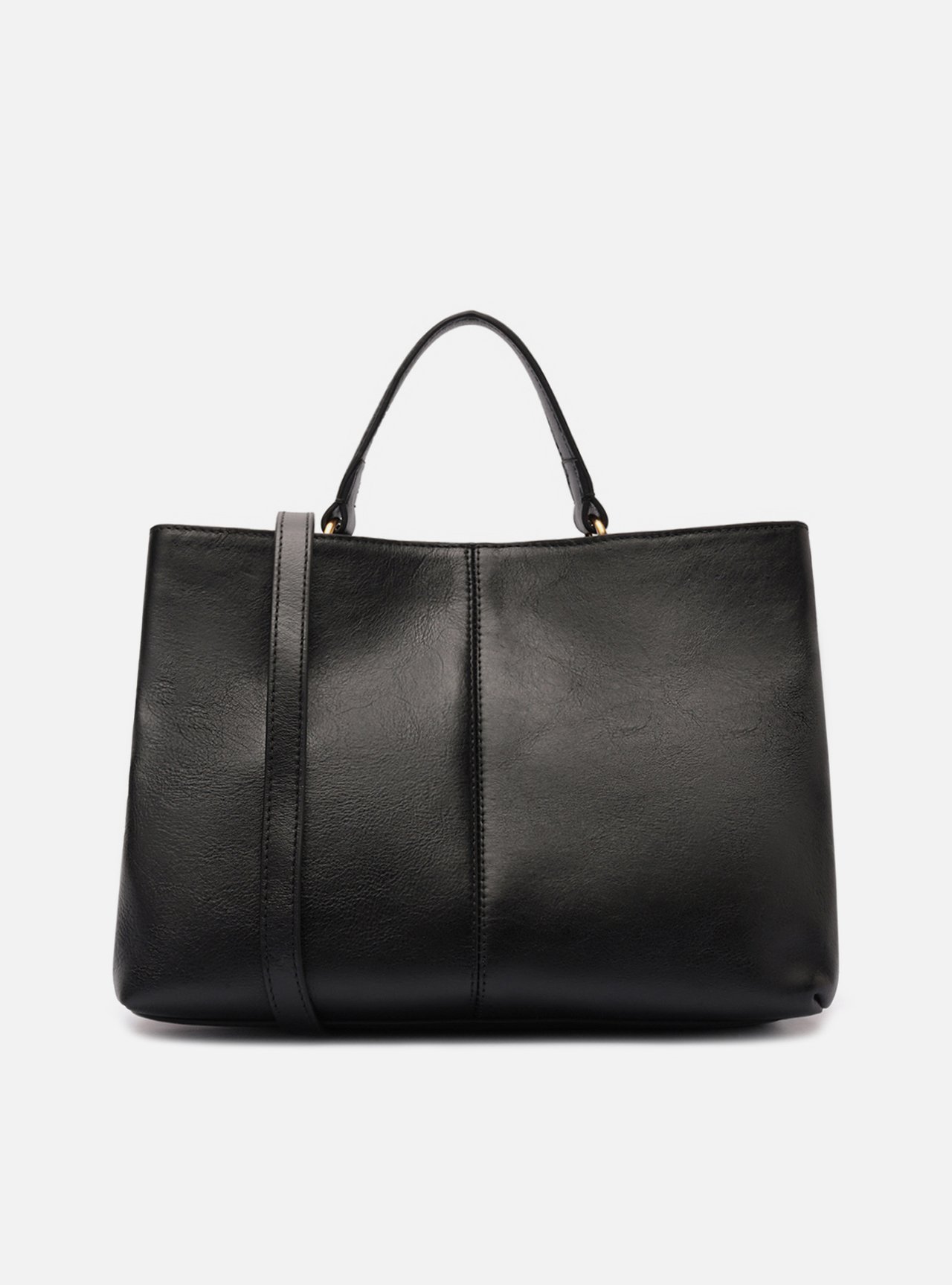 Bolsa Tote Preta Couro Helena Grande Nó — foto 3