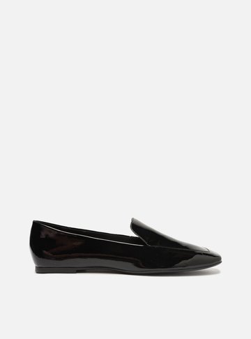Mocassim Preto Verniz Bico Quadrado Easy